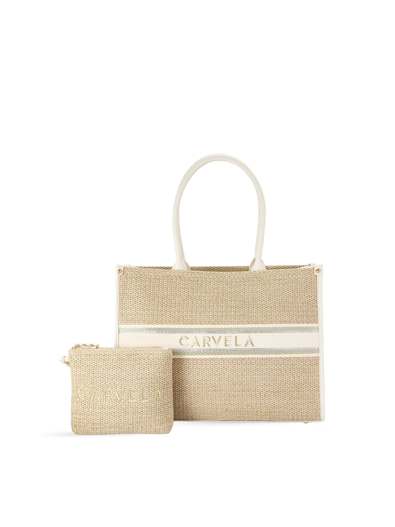 Beach Glam Tote Bag Beige Combination