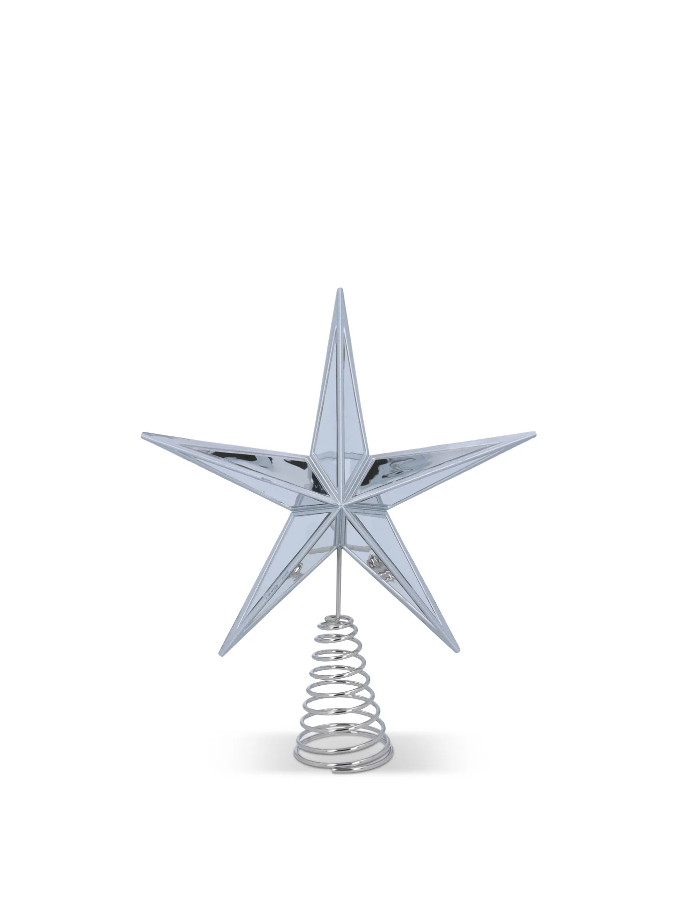 Silver Acrylic Mirrored Star Christmas Tree Topper