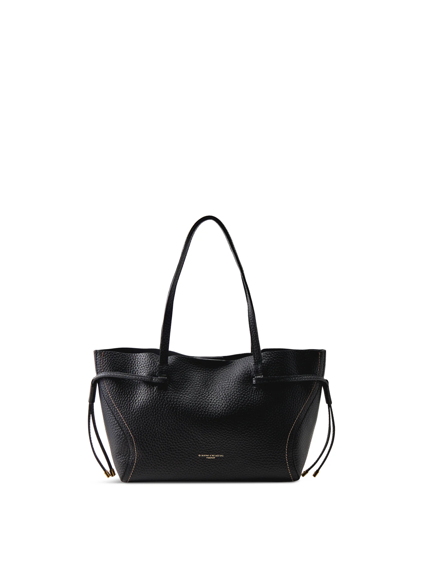 Violette Structured Leather Tote Bag Black