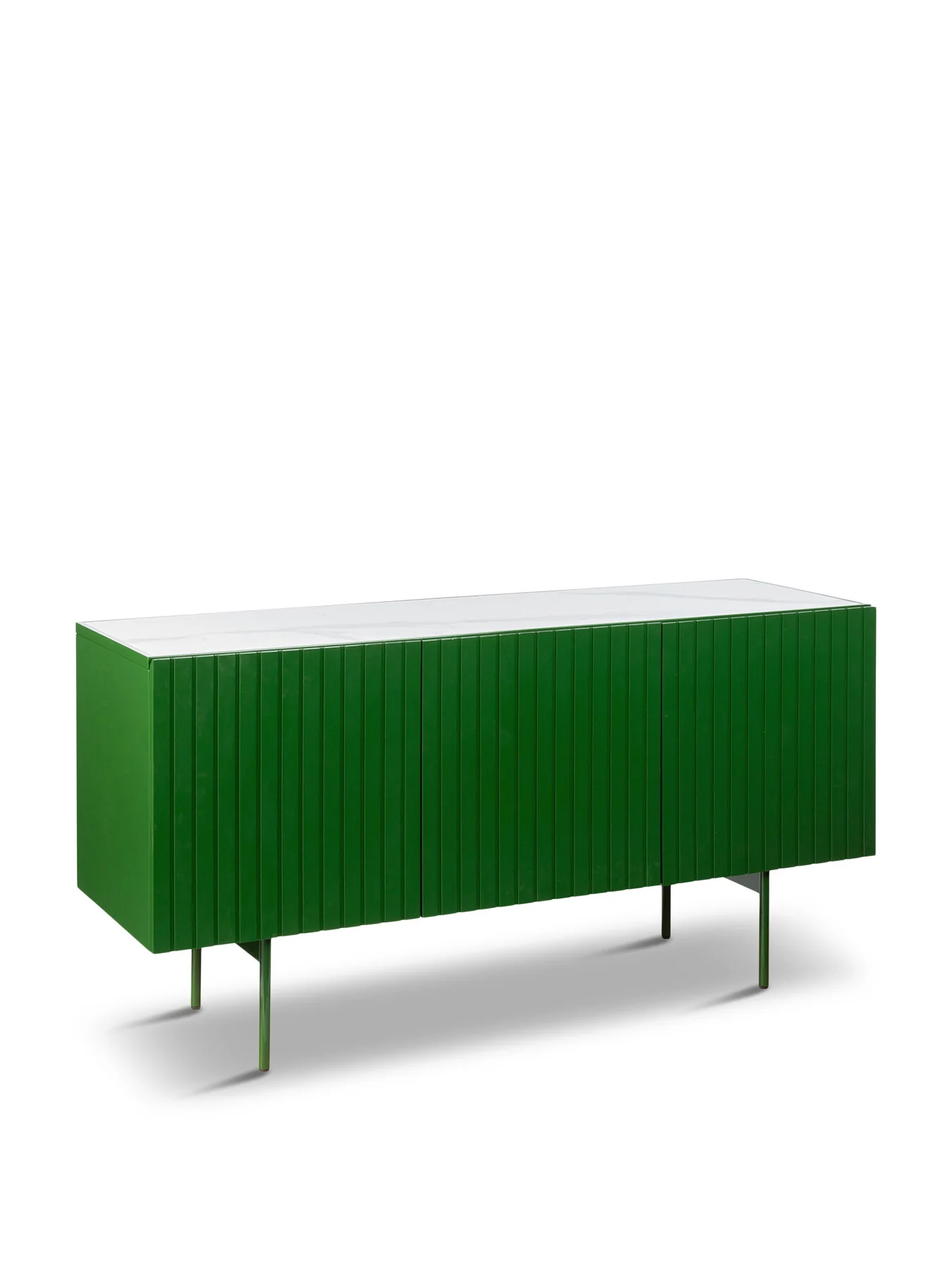 Riga Sideboard White Ceramic High Gloss Green