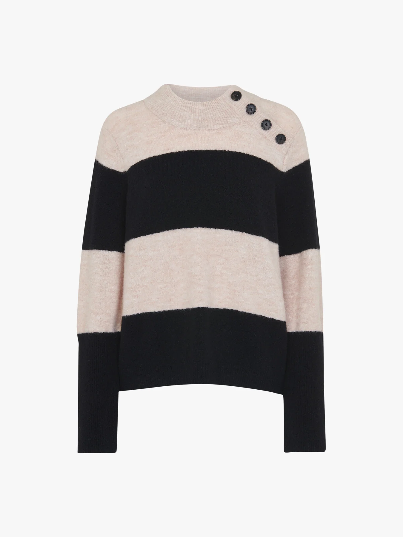Stripe Button Neck Jumper